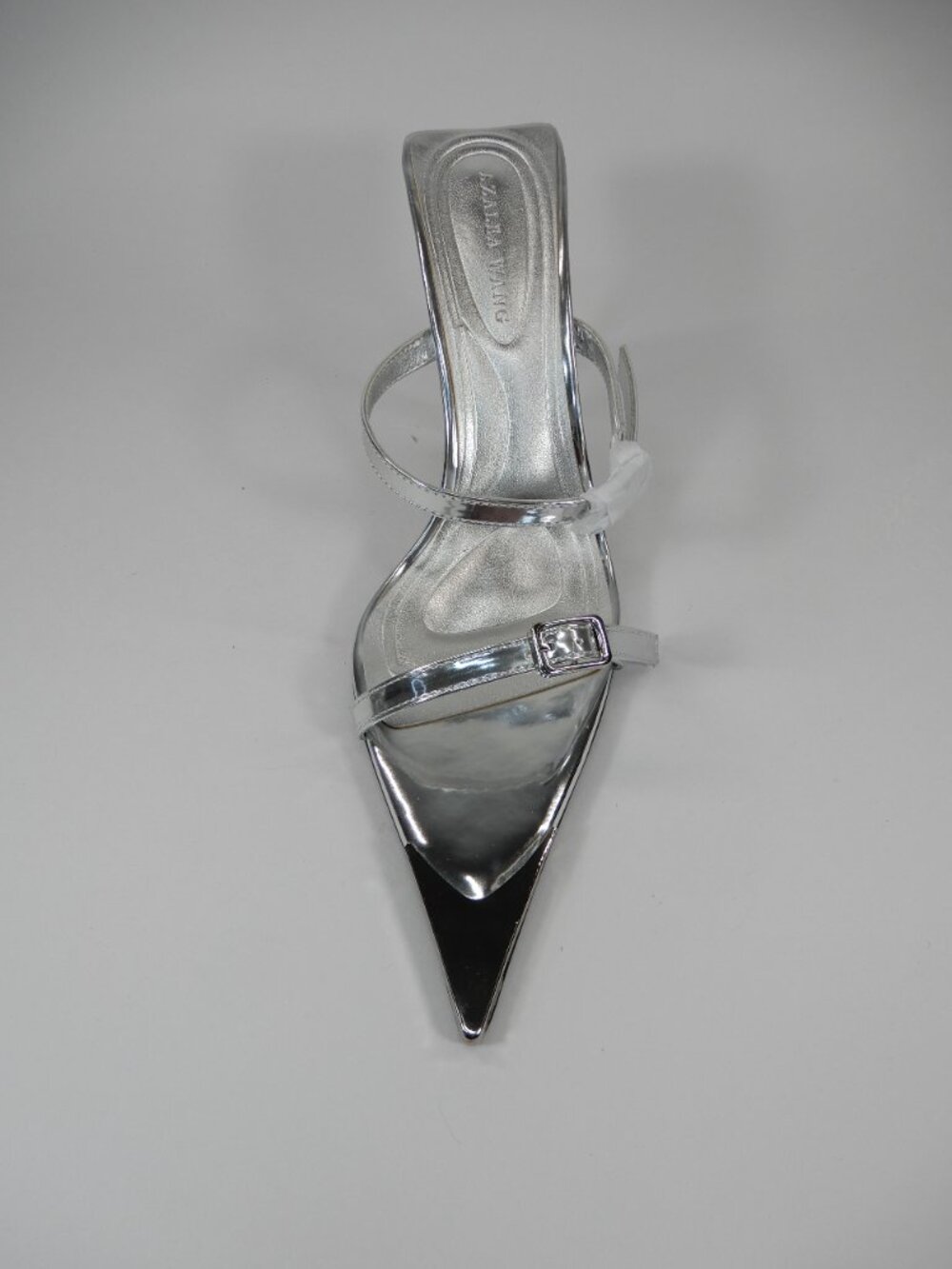 AZALEA WANG Swen Silver Stiletto Sandals Heels Size 7.5 Silver Metallic NEW - Picture 8 of 14